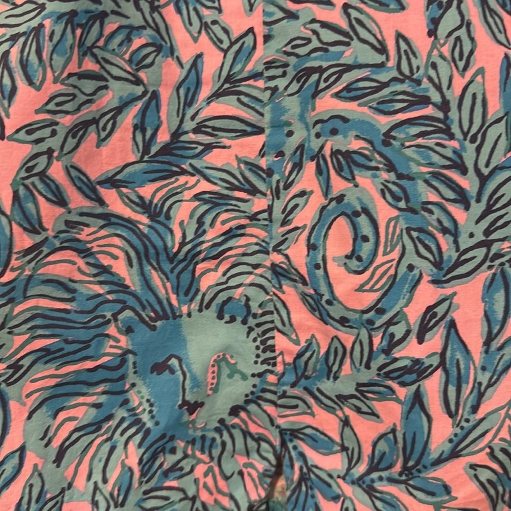 Lilly Pulitzer Pink and Blue Leaf Print Skort - Picture 4 of 6